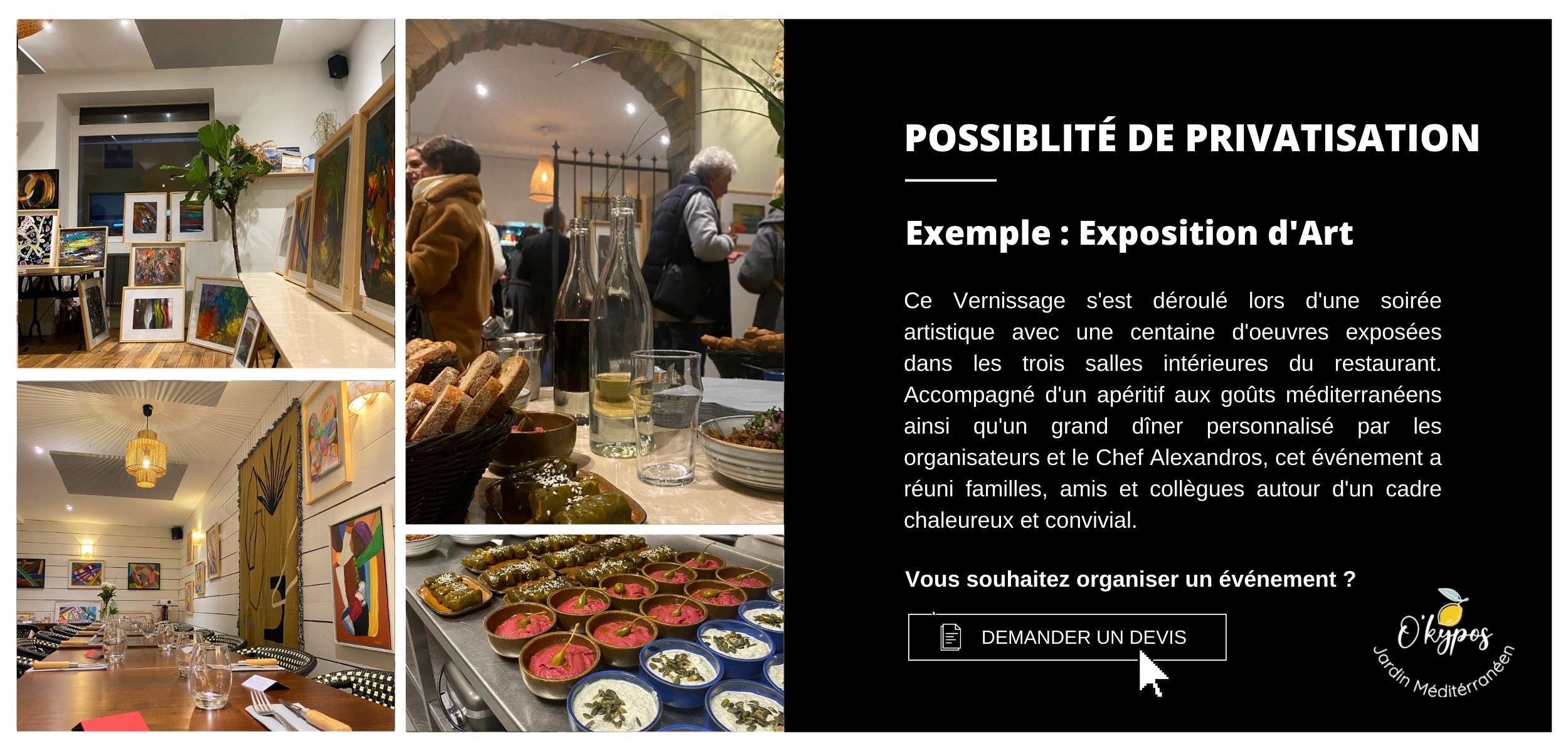 Privatisation restaurant Lyon 9 chez O'Kypos et sa cuisine méditerranéenne